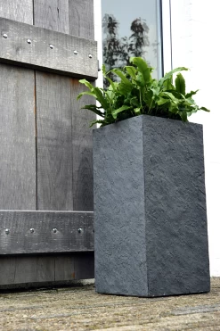 Plantenbak Arizona Cubihi - L28 X B28 X H60cm - Donkergrijs -Tuinbenodigdheden Bevordering arizona cubihi graphite w28h60 plantenbak 6 4