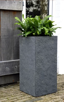 Plantenbak Arizona Cubihi - L28 X B28 X H60cm - Donkergrijs -Tuinbenodigdheden Bevordering arizona cubihi graphite w28h60 plantenbak 7 4