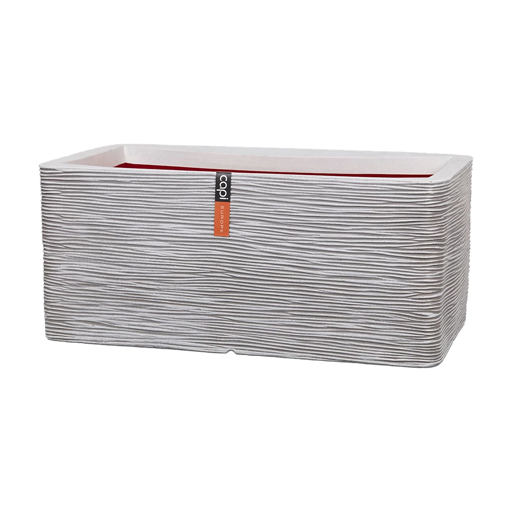 Capi Plantenbak Rechthoek Nature Rib NL - L73 X B39 X H32cm - Ivoor 3 Capi Plantenbak Rechthoek Nature Rib NL - L73 X B39 X H32cm - Ivoor