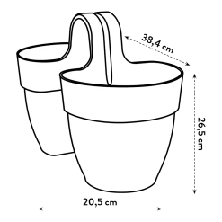 Elho Balkonbak Vibia Campana Twin 21cm - Antraciet -Tuinbenodigdheden Bevordering balkonbak vibia campana twin 21cm antraciet balkonbak antraciet 6 1