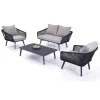 Barcelona 4-delige Stoel-bank Loungeset Met Salontafel