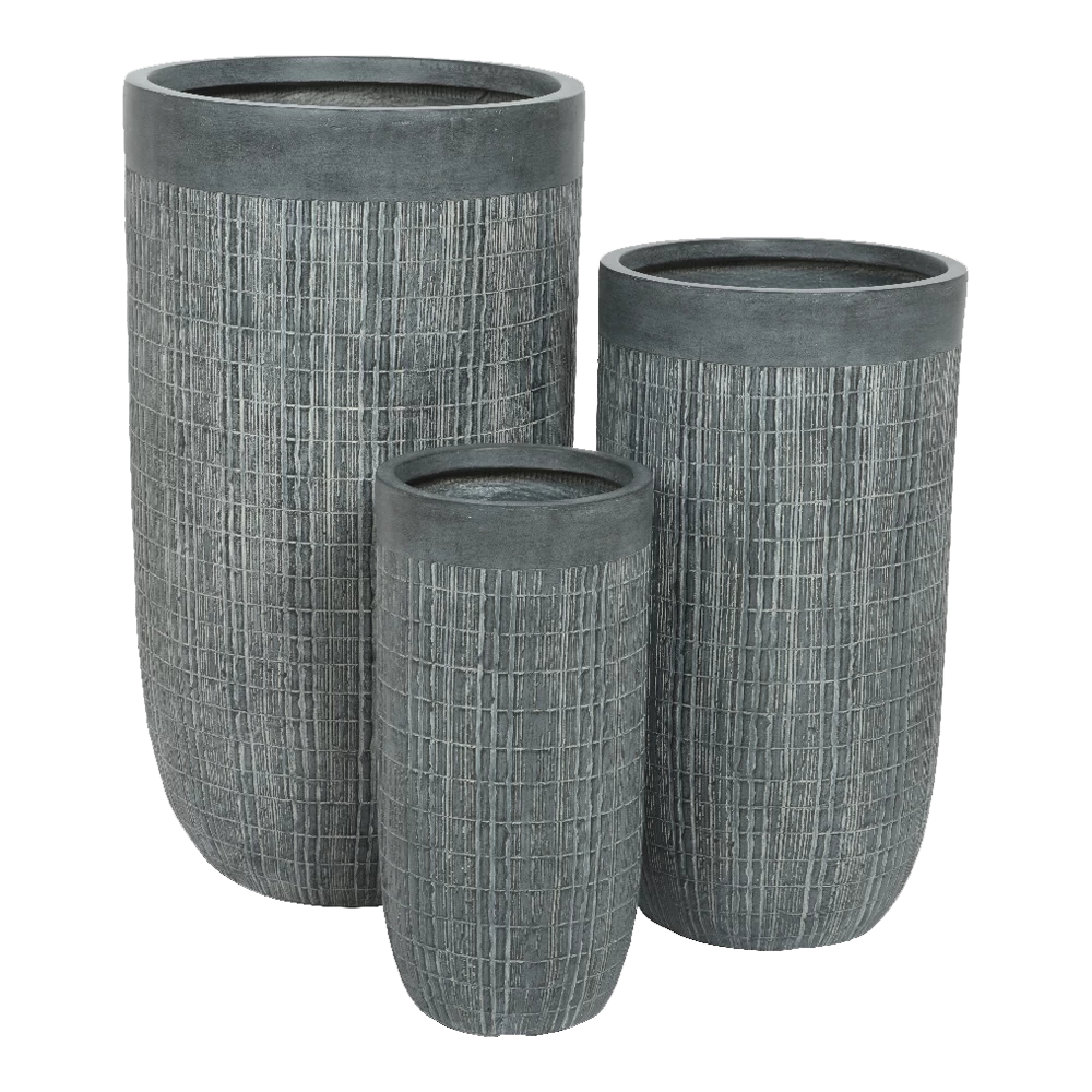 Bloempot Bryan Hoog - D43 X H78cm - Grijs 4 Bloempot Bryan Hoog - D43 X H78cm - Grijs - Afbeelding 2