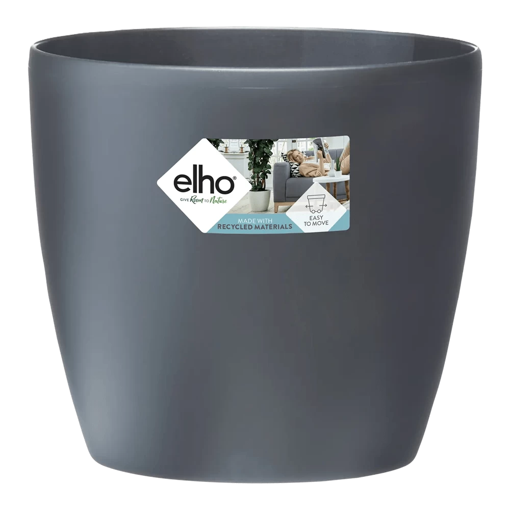 Bloempot Elho Brussels Rond 40cm - Met Wielen - Antraciet - Afbeelding 2