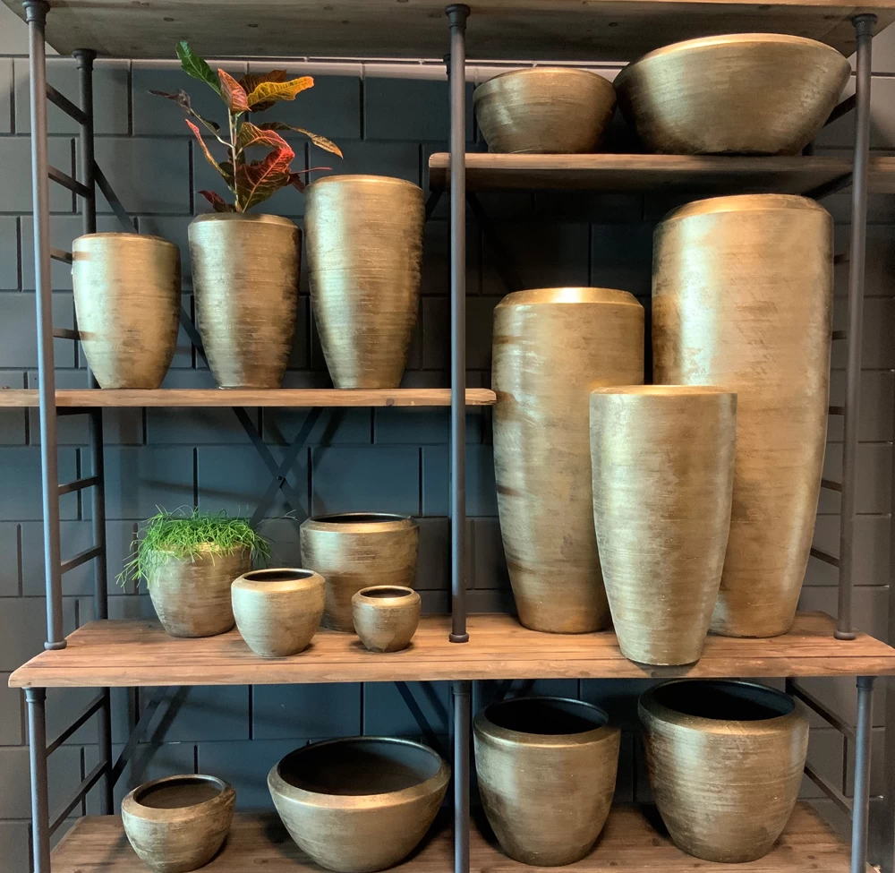 Plantenschaal Kos - D25 X H16cm - Goud 5 Plantenschaal Kos - D25 X H16cm - Goud - Afbeelding 3