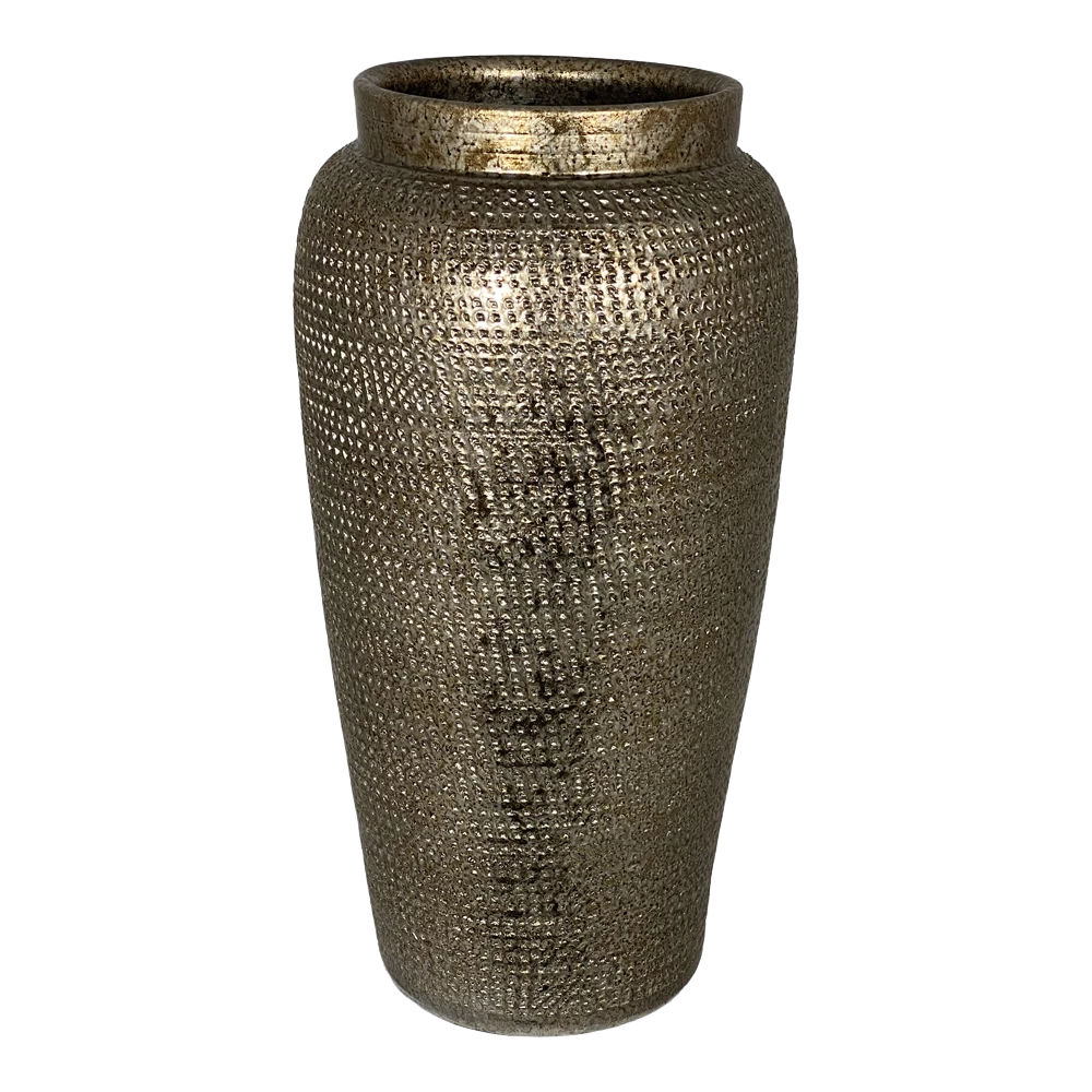 Bloempot Marrakesh Hoog - D19 X H45cm - Zilver Goud 3 Bloempot Marrakesh Hoog - D19 X H45cm - Zilver Goud