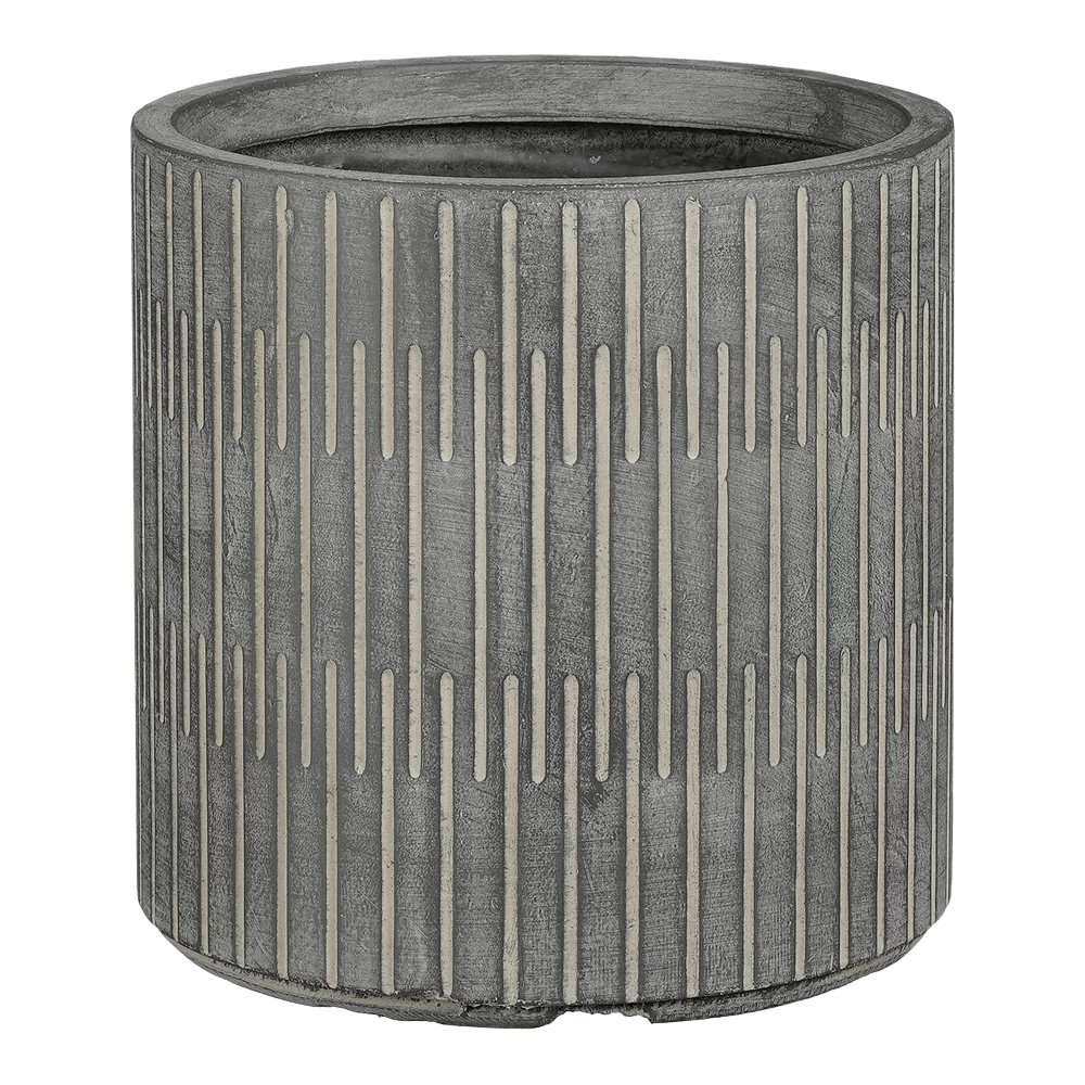 Bloempot Oslo - D26 X H26,5cm - Zwart-grijs 3 Bloempot Oslo - D26 X H26,5cm - Zwart-grijs