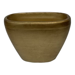 Bloempot Shanon Ovaal - L28 X B16 X H21cm - Mat Goud