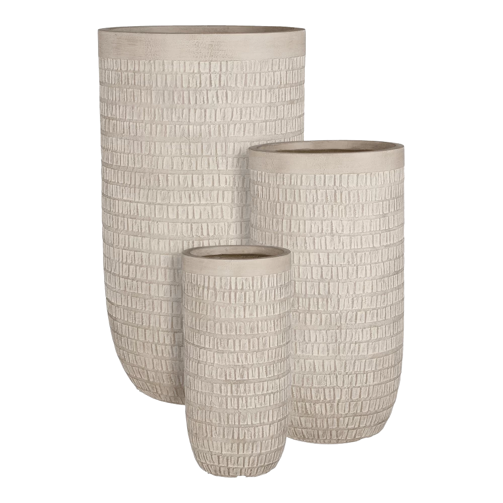 Bloempot Tallinn - D24 X H48,5cm - Taupe 3 Bloempot Tallinn - D24 X H48,5cm - Taupe