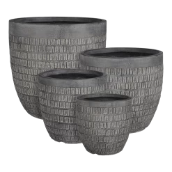 Bloempot Tallinn - D37 X H35,5cm - Zwart-grijs
