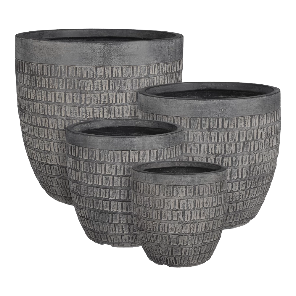 Bloempot Tallinn - D37 X H35,5cm - Zwart-grijs 3 Bloempot Tallinn - D37 X H35,5cm - Zwart-grijs