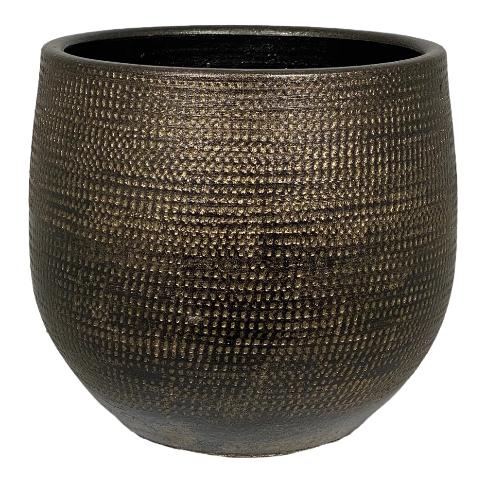 Bloempot Tokio - D28 X H26cm - Goud 3 Bloempot Tokio - D28 X H26cm - Goud