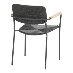 Bora Dining Stoel Met Teak Armleuning - Antraciet -Tuinbenodigdheden Bevordering bora dining stoel met teak armleuning antraciet 3 1