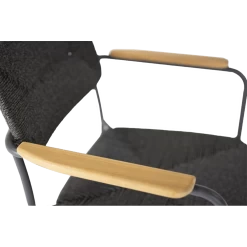 Bora Dining Stoel Met Teak Armleuning - Antraciet -Tuinbenodigdheden Bevordering bora dining stoel met teak armleuning antraciet 4 1