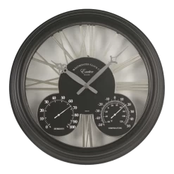 Buitenklok Exeter - 3in1 - 38cm - Zwart
