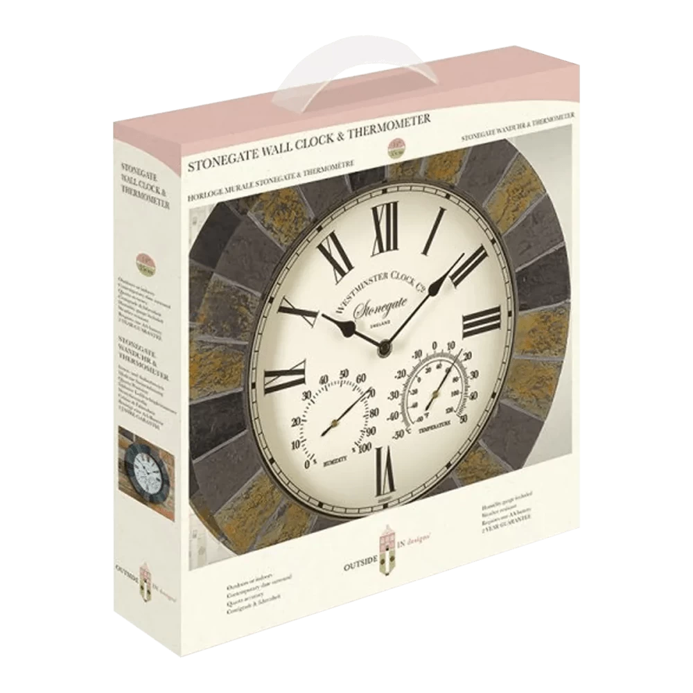 Buitenklok Stonegate - 3in1 - 35cm 4 Buitenklok Stonegate - 3in1 - 35cm - Afbeelding 2
