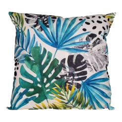 Buitenkussen Palmblad Blauw 45x45cm - Tuinkussen