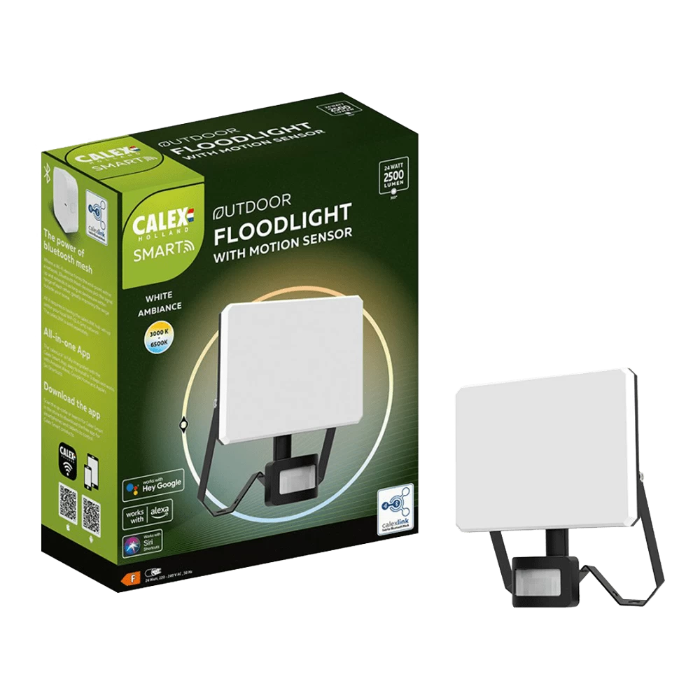 Calex Smart Outdoor LED Schijnwerper Met Bewegingssensor - 20W 2000lm