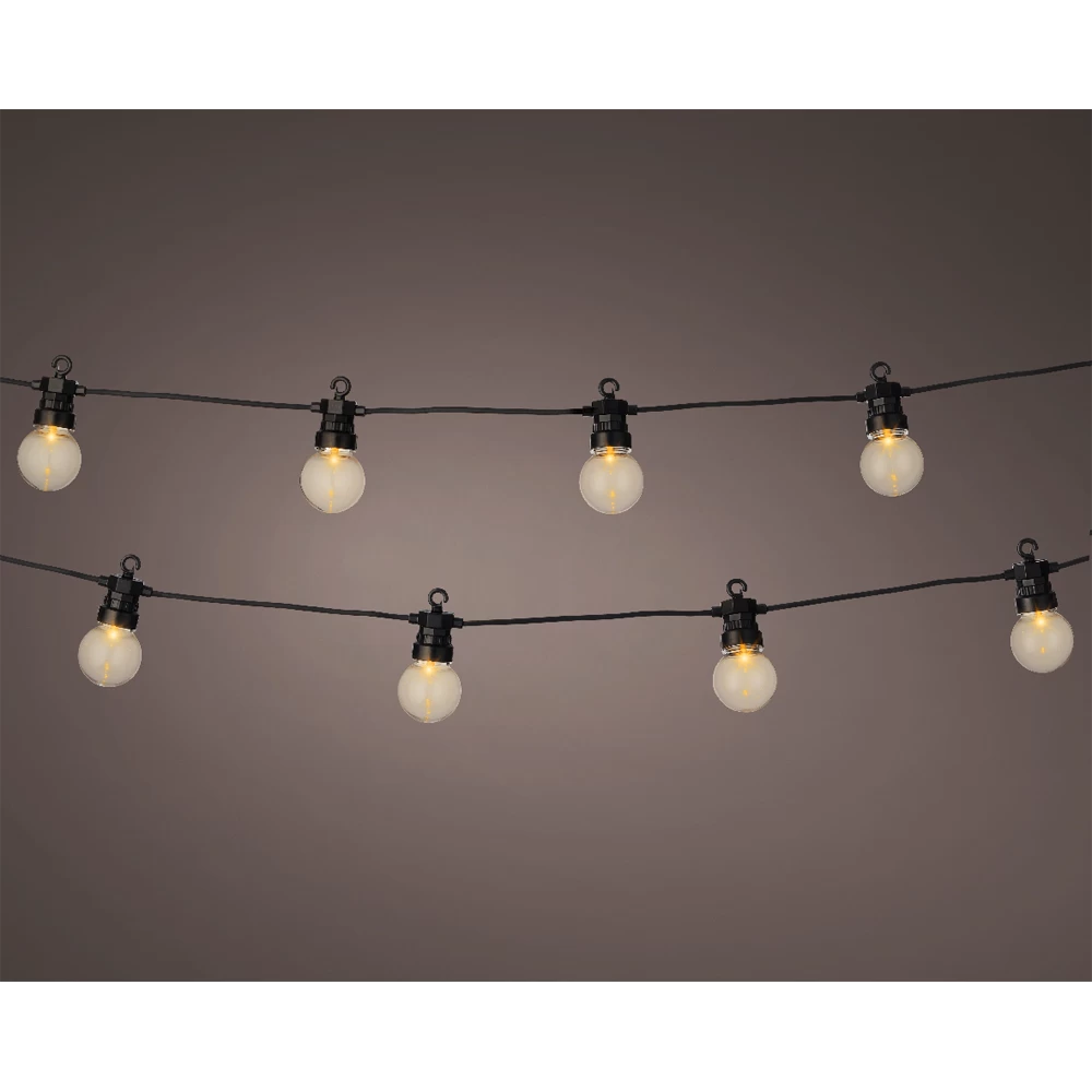 Lumineo Feestverlichting Lichtsnoer - Bolvorm - 950cm - 20 LEDS - Klassiek Warm - Afbeelding 2