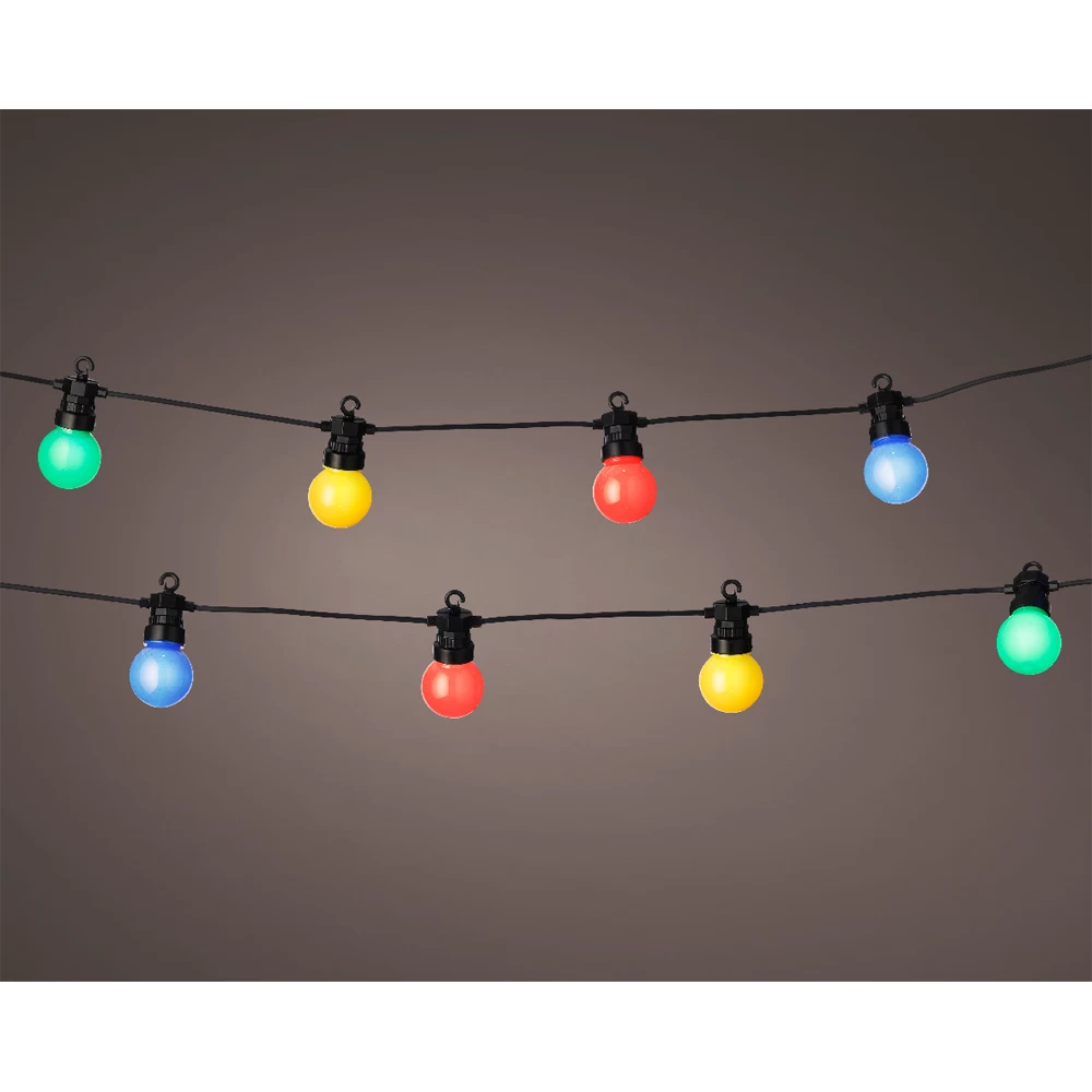 Lumineo Feestverlichting Lichtsnoer - Bolvorm - Twinkel Effect - 950cm - 20 LEDS - Multi - Afbeelding 2