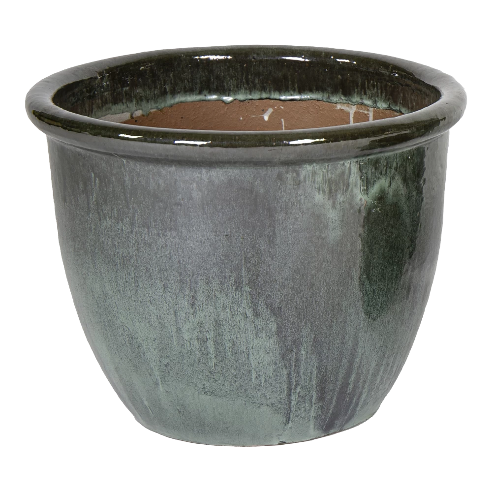 Bloempot Glazed Hp001 - D39 X H30cm - Groen 3 Bloempot Glazed Hp001 - D39 X H30cm - Groen