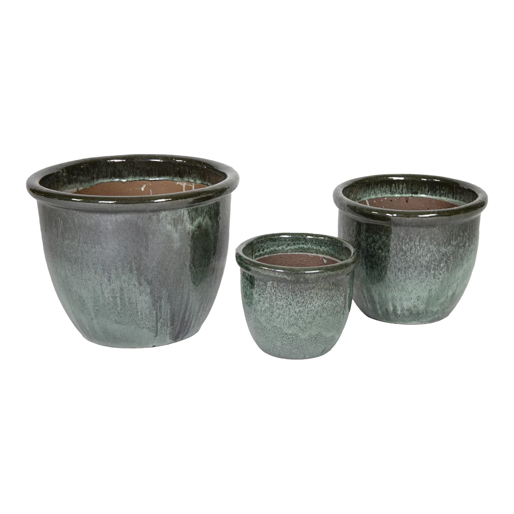 Bloempot Glazed Hp001 - D50 X H39cm - Groen 4 Bloempot Glazed Hp001 - D50 X H39cm - Groen - Afbeelding 2