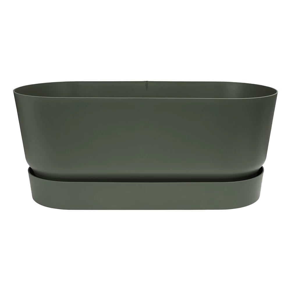 Bloembak Elho Greenville Terrace 80cm - Met Wielen - Bladgroen 4 Bloembak Elho Greenville Terrace 80cm - Met Wielen - Bladgroen - Afbeelding 2