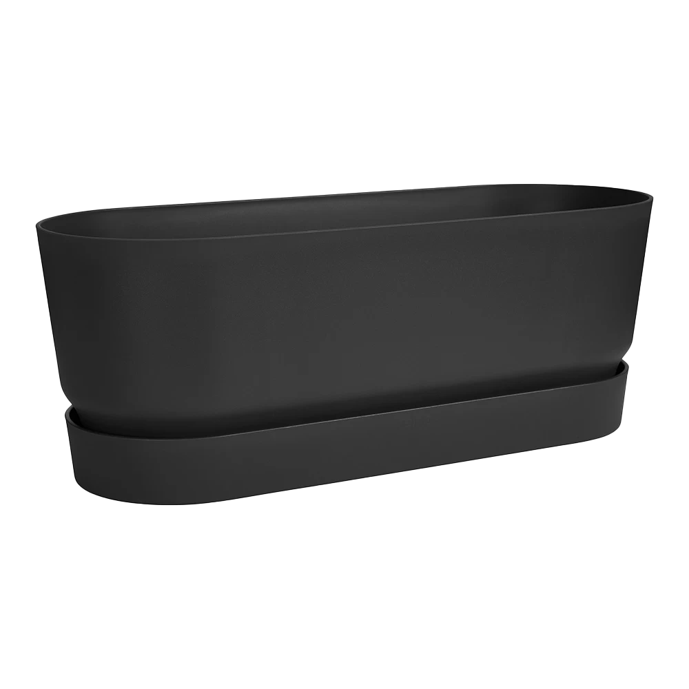 Bloembak Elho Greenville Terrace Long 50cm - Met Wielen - Living Black 4 Bloembak Elho Greenville Terrace Long 50cm - Met Wielen - Living Black - Afbeelding 2