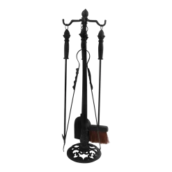 Haardgereedschapset Met Rek - Zwart - Fancy Flames