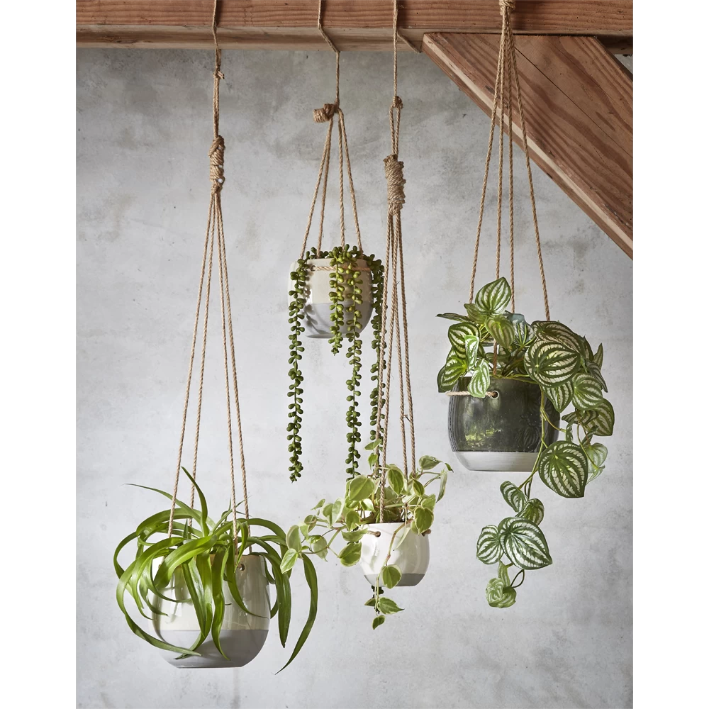 Hangpot Resa - D18,5 X H17cm - Lichtgrijs 7 Hangpot Resa - D18,5 X H17cm - Lichtgrijs - Afbeelding 5