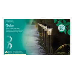 Lumineo LED Solar Tuinlamp - D6 X H32cm - Zwart - 10st.