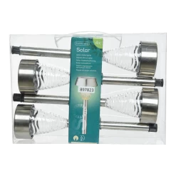 Lumineo LED Solar Tuinlamp - RVS - D7 X H27cm - 4st.