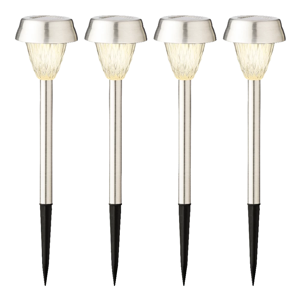 Lumineo LED Solar Tuinlamp - RVS - D8 X H22cm - RVS - 4st. 6 Lumineo LED Solar Tuinlamp - RVS - D8 X H22cm - RVS - 4st. - Afbeelding 4