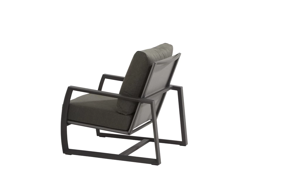 Mauritius Lounge Stoel - Antraciet - Incl. Kussens 3 Mauritius Lounge Stoel - Antraciet - Incl. Kussens - Afbeelding 2