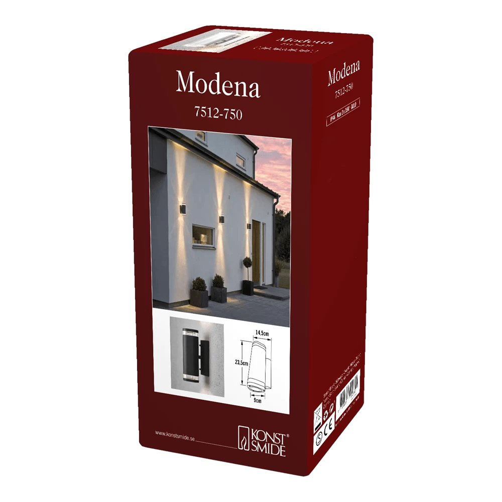 Konstsmide Modena 230V Wandlamp Triade Twinspot Single Strip 23.5cm, GU10, Max 2x 35W - Afbeelding 4