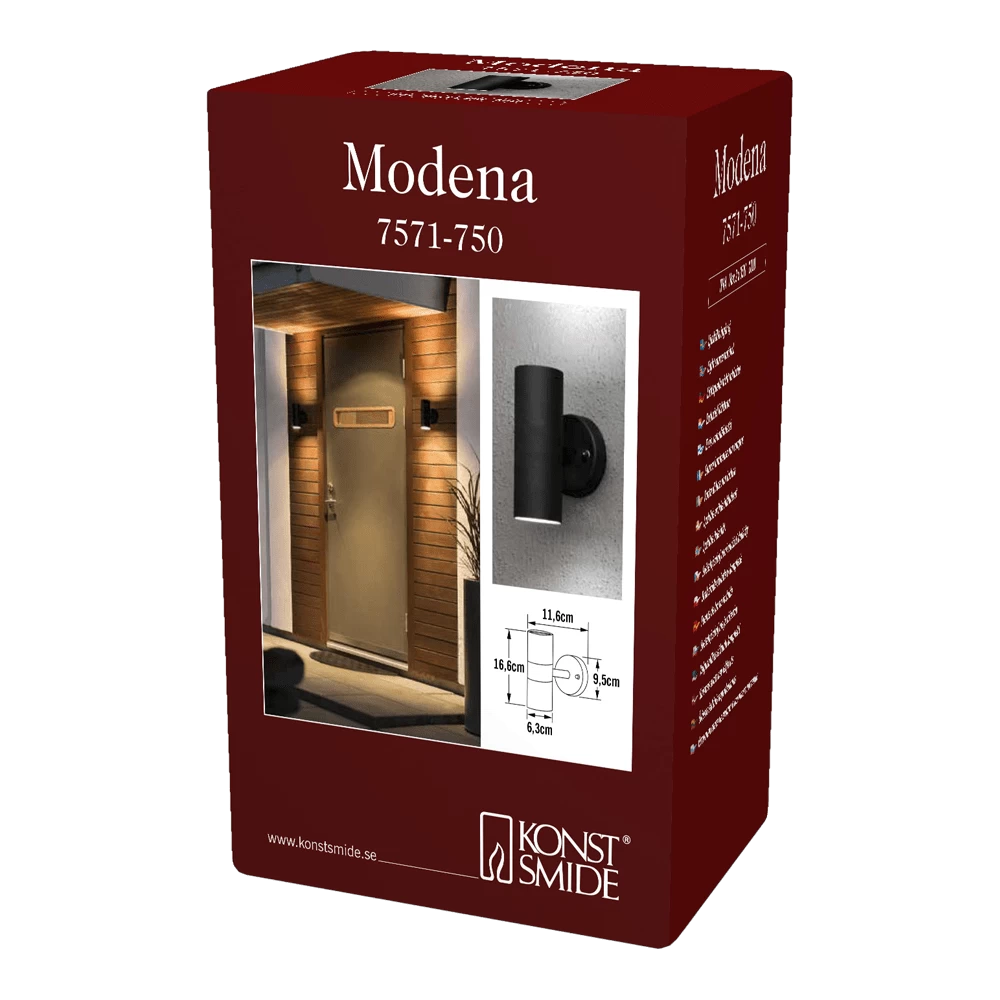 Konstsmide Modena 230V Wandlamp Twinspot 17cm, GU10, Max 2x 35W 6 Konstsmide Modena 230V Wandlamp Twinspot 17cm, GU10, Max 2x 35W - Afbeelding 4