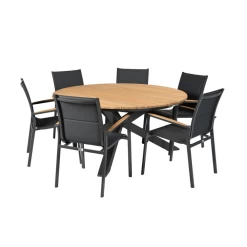 Omnigo Dining Tafel - 150 U00d8 Cm - Teak -Tuinbenodigdheden Bevordering omnigo dining tafel 150 cm teak 3