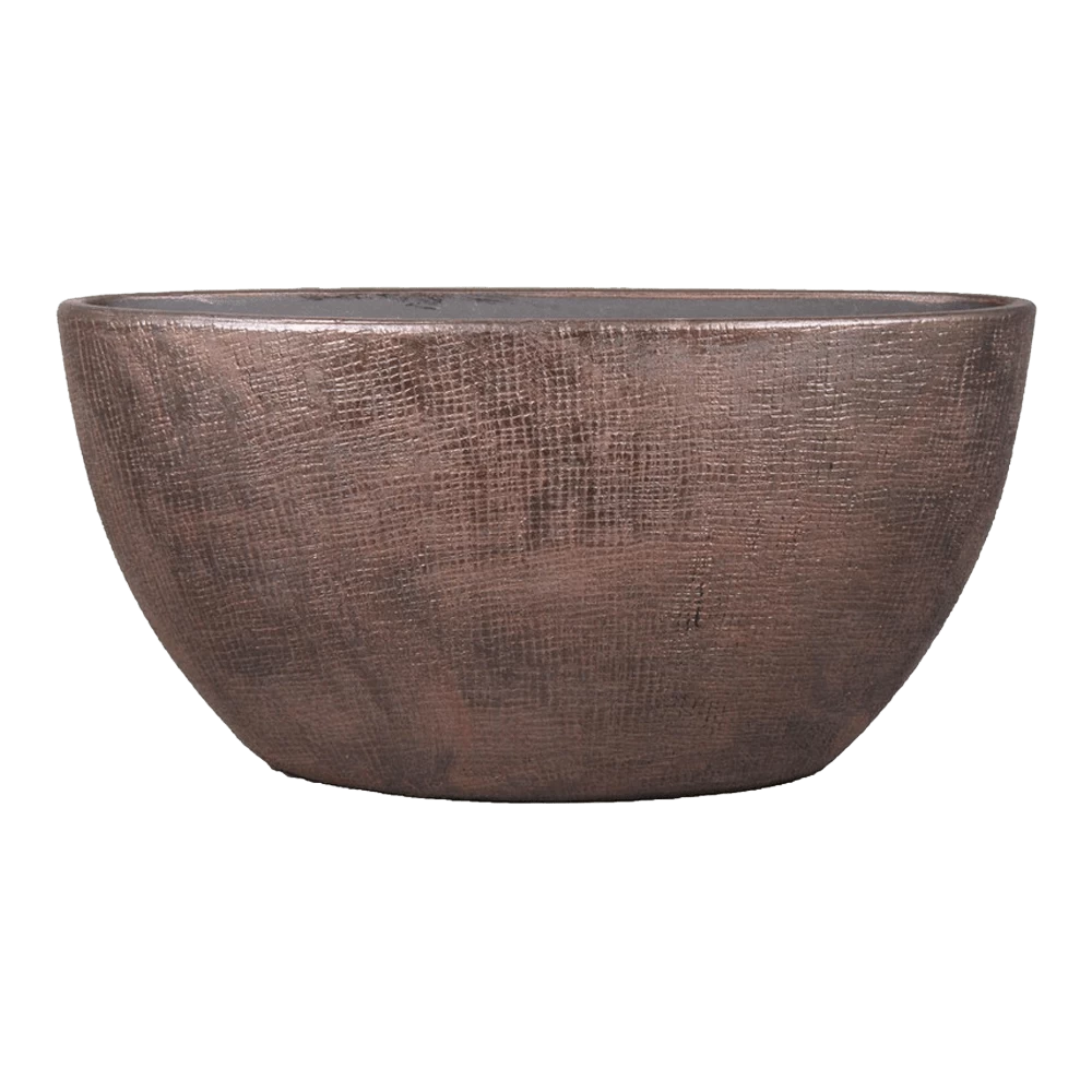 Bloempot Mira Ovaal - L49 X B20 X H25cm - Koper 3 Bloempot Mira Ovaal - L49 X B20 X H25cm - Koper