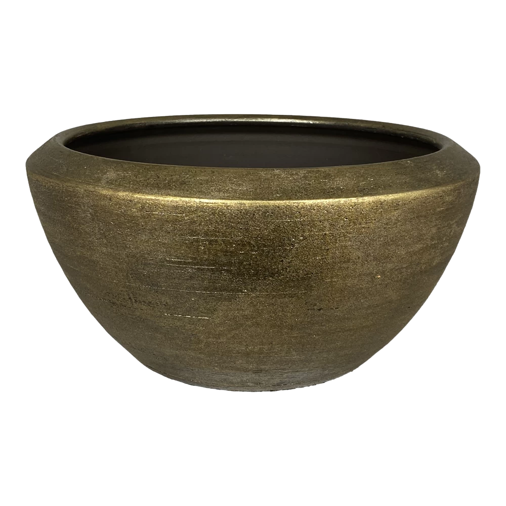 Plantenschaal Kos - D45 X H20cm - Goud 3 Plantenschaal Kos - D45 X H20cm - Goud