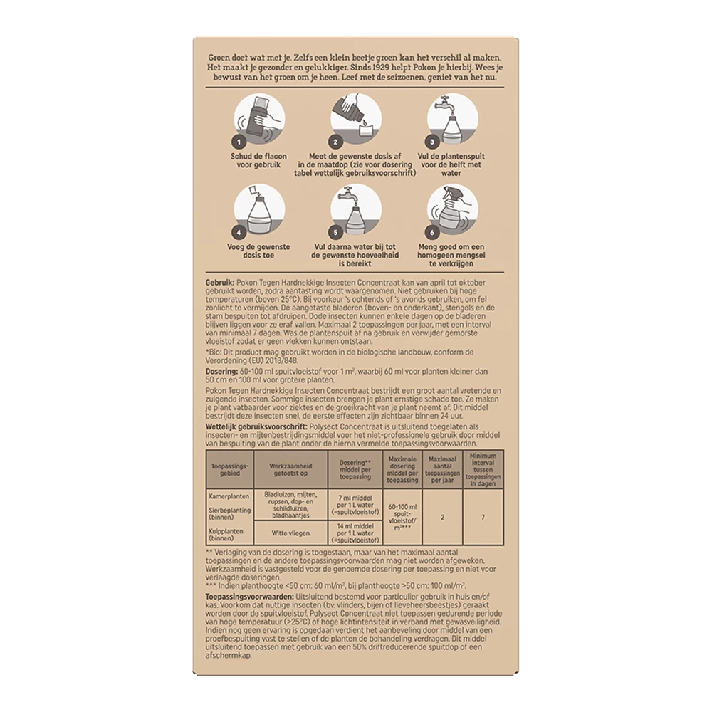 Pokon Bio Tegen Hardnekkige Insecten Polysect Concentraat 175ml - Insecten En Ongedierte 4 Pokon Bio Tegen Hardnekkige Insecten Polysect Concentraat 175ml - Insecten En Ongedierte - Afbeelding 2