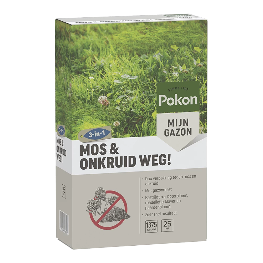 Pokon Mos En Onkruid Weg! 3-in-1 Voor 25mu00b2 - Onkruid En Aanslag