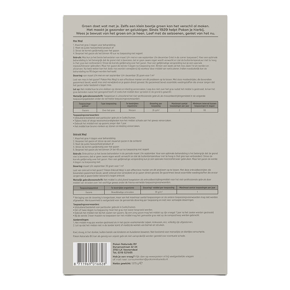Pokon Mos En Onkruid Weg! 3-in-1 Voor 25mu00b2 - Onkruid En Aanslag - Afbeelding 2