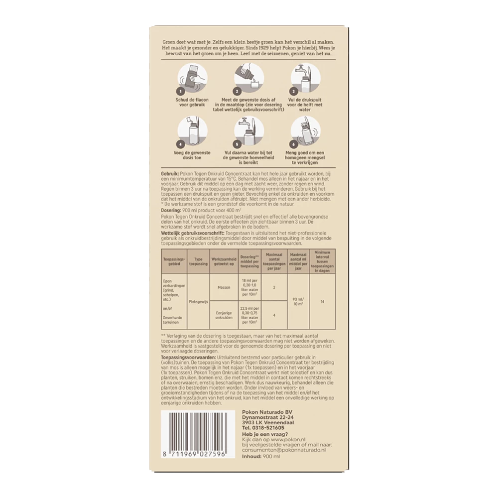 Pokon Tegen Onkruid Concentraat 900ml OP=OP - Onkruid En Aanslag - Afbeelding 2