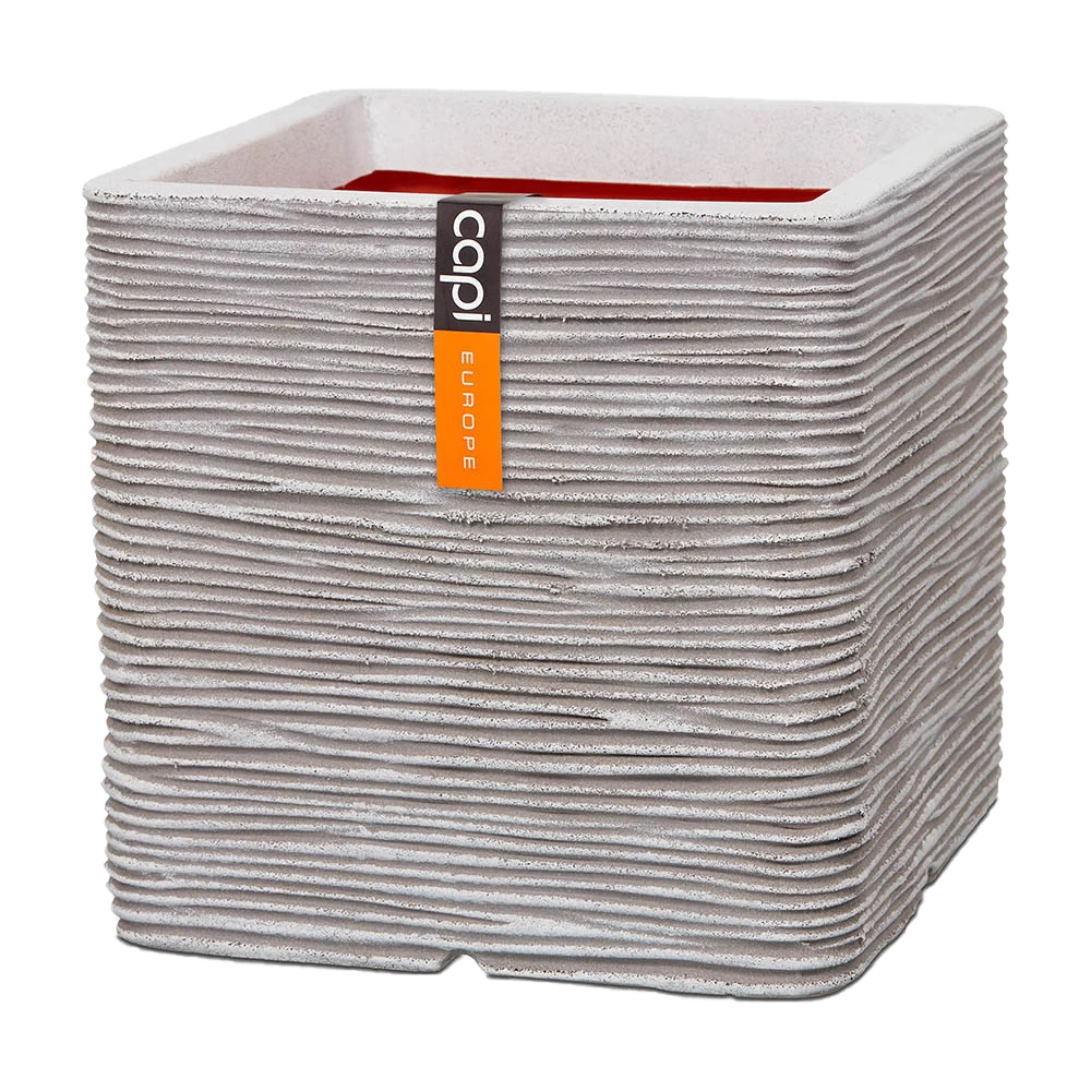 Capi Plantenbak Vierkant Nature Rib NL - L30 X B30 X H30cm - Ivoor 3 Capi Plantenbak Vierkant Nature Rib NL - L30 X B30 X H30cm - Ivoor