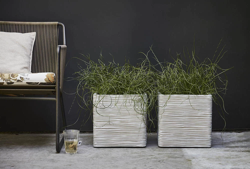 Capi Plantenbak Vierkant Nature Rib NL - L50 X B50 X H50cm - Ivoor 4 Capi Plantenbak Vierkant Nature Rib NL - L50 X B50 X H50cm - Ivoor - Afbeelding 2