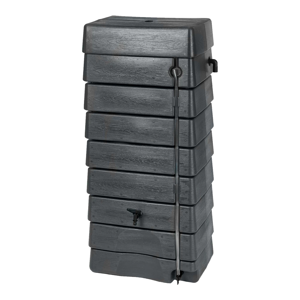 Regentank 276L Kunststof - Antraciet - H135x60x40cm - Nature 4 Regentank 276L Kunststof - Antraciet - H135x60x40cm - Nature - Afbeelding 2