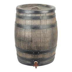 Regenton 120L Kunststof Met Houtlook - H66xu00d850,5cm - Nature