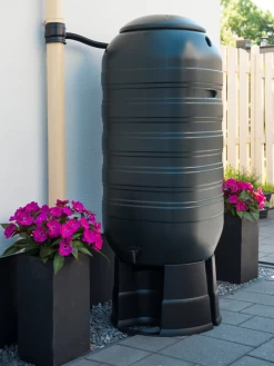 Regenton 250L Kunststof 'slimline' - Groen H121x50x50cm - Nature -Tuinbenodigdheden Bevordering regenton 250l kunststof slimline groen h121x50x50cm 6 4