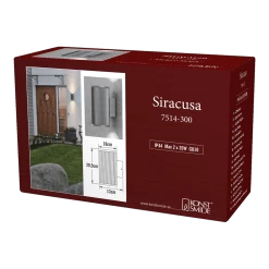 Konstsmide Siracusa 230V Wandlamp Twinspot Geribbeld 20.5cm, GU10 Max 2x 35W -Tuinbenodigdheden Bevordering siracusa 230v wandlamp twinspot geribbeld 205cm gu10 max 2x 35w netstroom 4