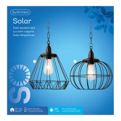 Lumineo Solar Hanglamp - LED - D28.3 X H27cm - Zwart - Assorti
