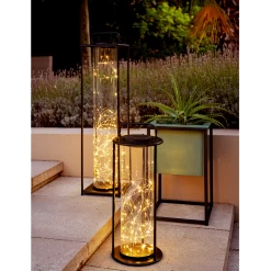 Lumineo Solar Lantaarn - LED - D15 X H42cm - Zwart 9 Lumineo Solar Lantaarn - LED - D15 X H42cm - Zwart -Tuinbenodigdheden Bevordering solar lantaarn led d15 x h42cm zwart solar 3 3